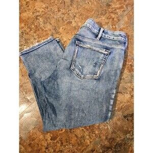 Silver Jeans Elyse Slim Crop Jean Medium Acid Wash Denim Women's Size 16/25(J29)